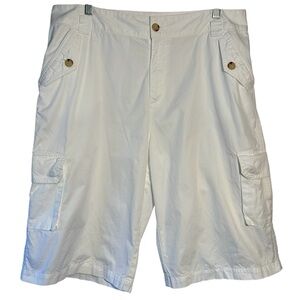 Lauren Ralph Lauren Portrait II White Cotton Cargo Bermuda Shorts Sz 14 LIKE NEW
